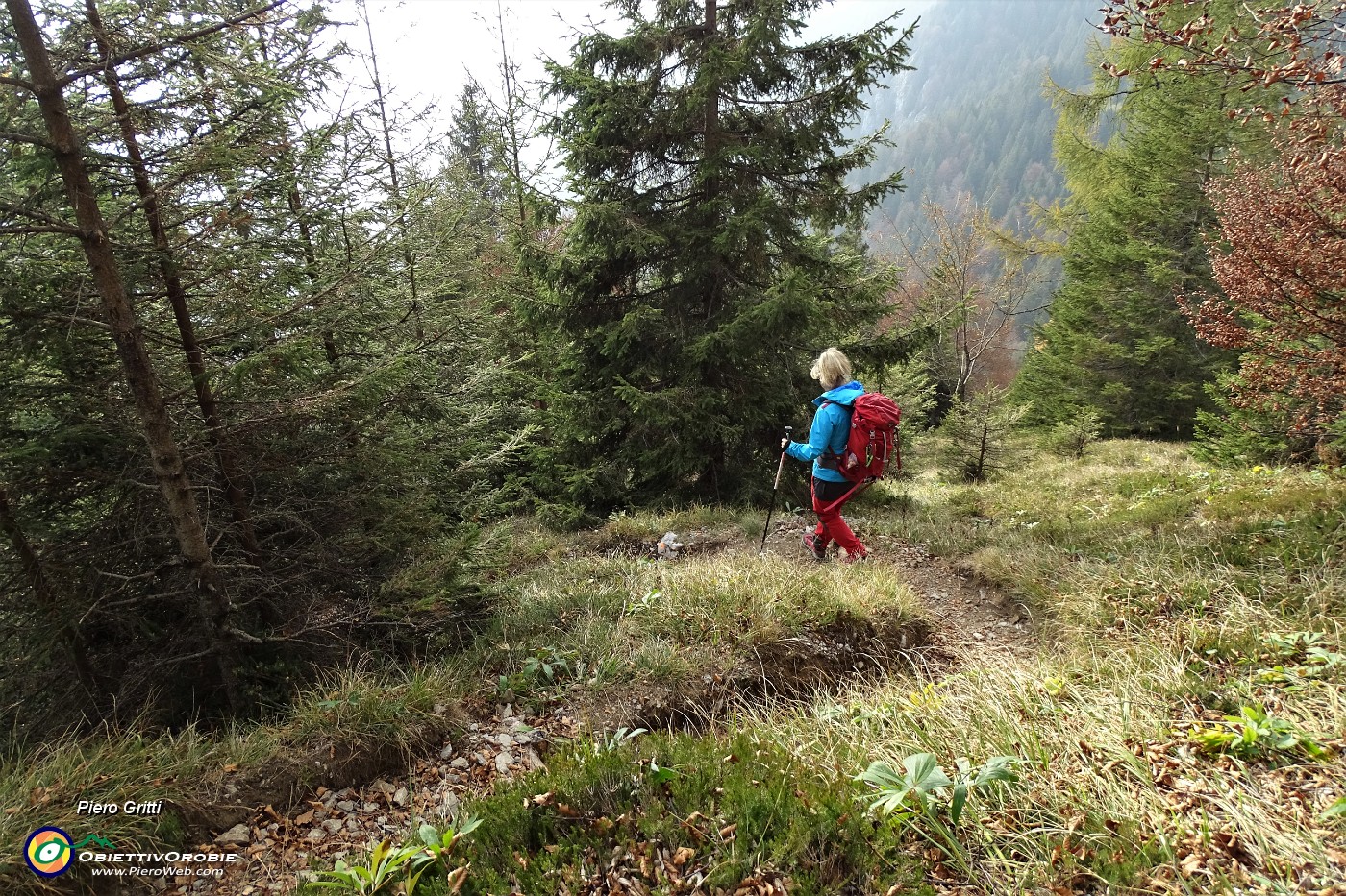 86 Discesa a tornanti, ben sistemati con traversine in legno.JPG